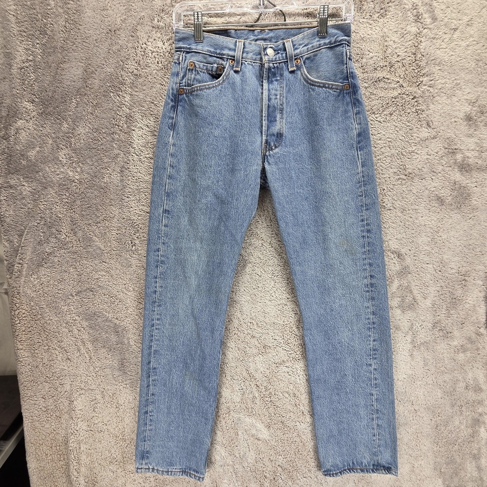 Vintage Levis 501 Jeans Mens Blue Made In USA Button Fly Straight Fits 26x28